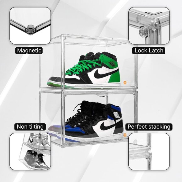 Pure Aesthetics: Acrylic Clear Shoe Boxes for Up to Size 13 (Side Opening) - Picture 4 of 9